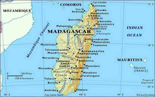 madagascar map mozambique